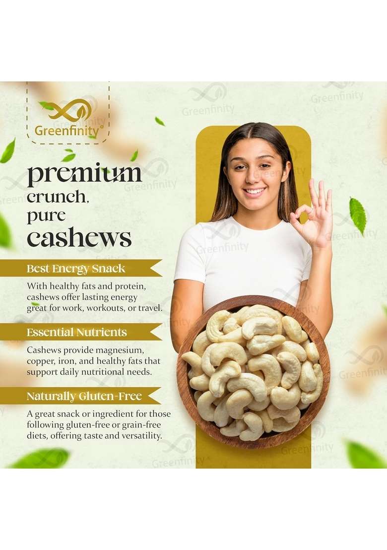 Greenfinity Almonds Cashews 200G Each Premium Jar – 100 Natural Healthy Snack Gourmet Dry Fruits Gift Pack - Indya