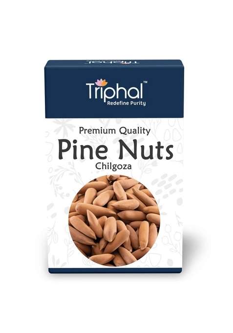 Triphal Pine Nuts | Chilgoza With Shell 100G Natural Organic And Fresh Himalayan Chilgoja Seeds Preservative Free Rich In Protein Fiber Add To Hummus Pesto Salads