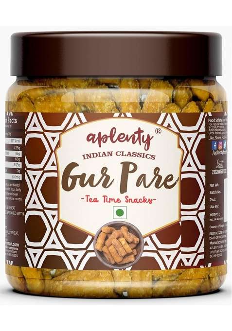 Youpick Aplenty Gur Gud Pare | Jaggery Murukku Snack Gudd Ki Buniya Latha Besan Paare Sev 400G