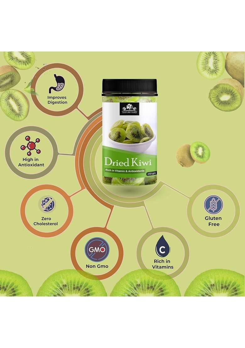 Nature Yard Dried Kiwi Dry Fruit Slices 250Gm Naturally Dehydrated - Indya