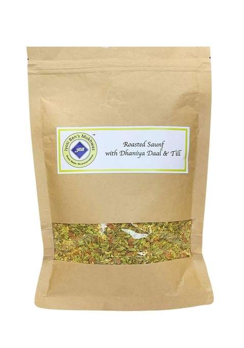 Jyoti Ben'S Mukhwas Roasted Saunf With Dhaniya Daal And Till |Premium Mukhwas|Digestive Mouth Freshener|After Meal Snacks|100 Natural|Good For Digestion 250 Gram