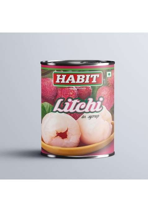 Habit Lychee 460G | Whole Pitted Litchi Preserved In Sugar Syrup Sweet And Juicy Perfect For Fruit Salads Ice Creams Desserts Pack Of 1