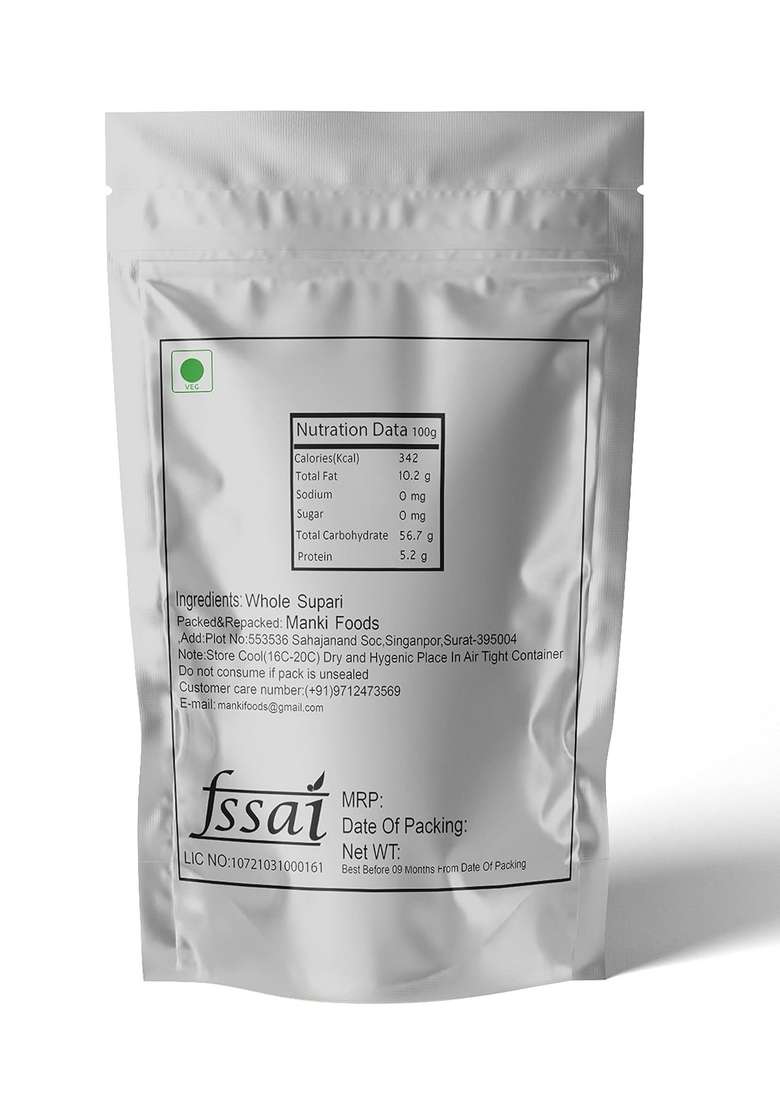 Maanki Whole Areca Nuts Supari Betel Nut 1Kg - Indya