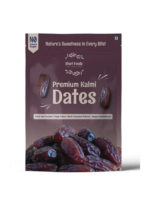 Khari Foods Premium Kalmi Dates High Fibre Soft Dry Fruit Khajur Khajoor Energy Health Snacks No Added Sugar