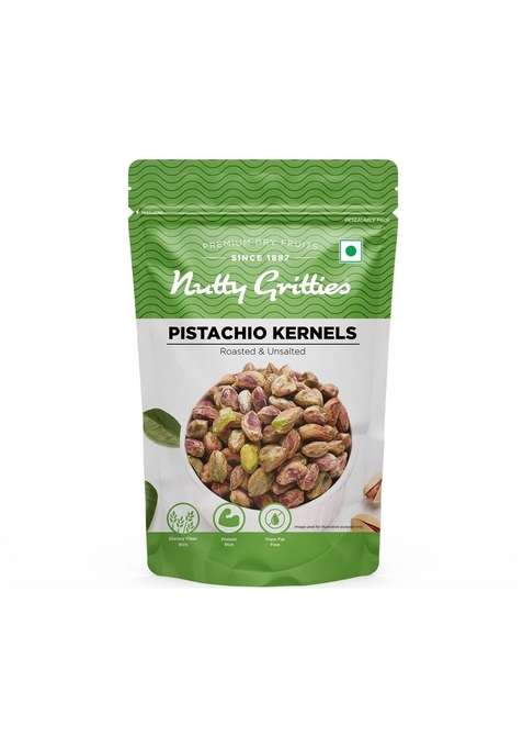 Nutty Gritties Premium Pista Kernels No Shells Roasted Unsalted 100G | Resealable Pouch