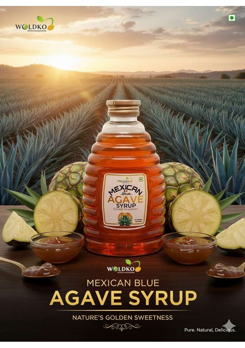 Woldko Mexican Blue Agave Syrup Natural Sweetener Net Weight 500Gm - Indya