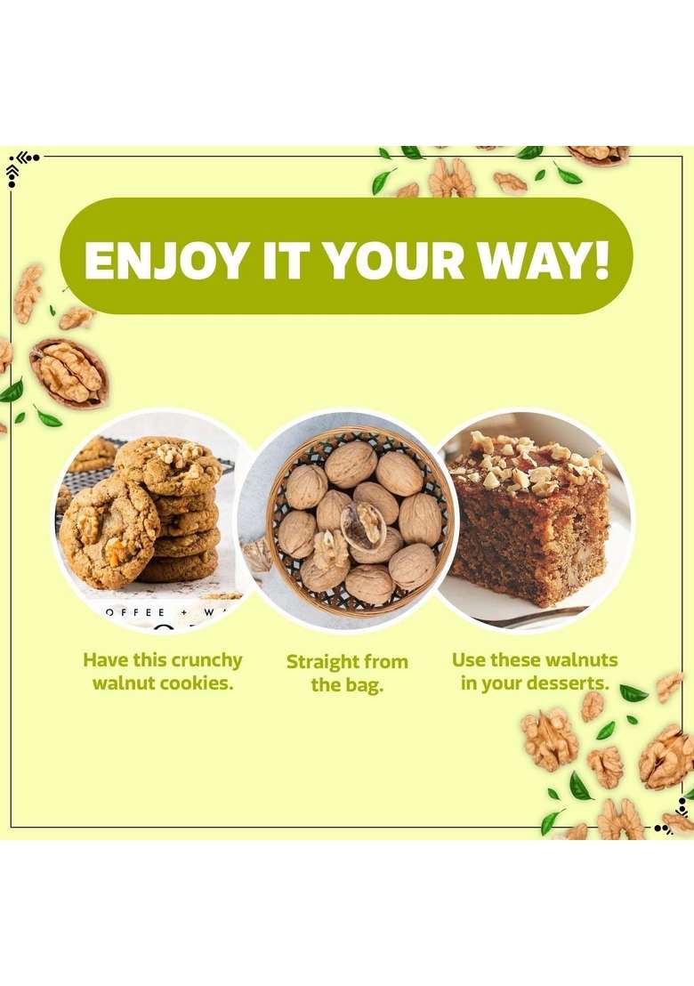 Wonderland Foods Device 1Kg 500G X 2 California Inshell Walnuts Pouch | Dry Fruits Walnut Akhrot High In Protein Iron Low Calorie Nut Healthy Delicious - Indya