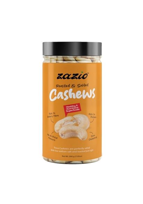 Zazio Roasted Cashew 200G | 100 Natural Premium Salted Kaju Dry Fruits Healthy Nutritious Delicious Crunchy Snacks Rich In Protein And Dietary Fiber