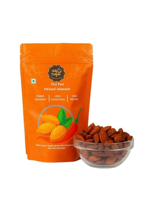 Nutty Delights Peri Almonds 200G | Premium Spicy Masala High Protein Zero Cholesterol Crunchy Tangy Flavor Rich Healthy Snack Ideal For Gifting Daily Snacking