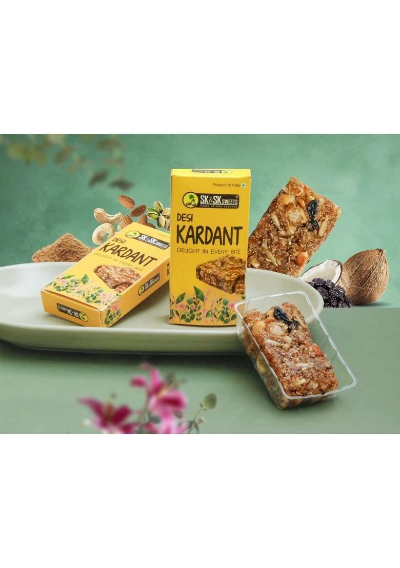 Sk Sweets Desi Kardant Traditional Indian Dry Fruit Bar With Nuts And Coconut Pack Of 5 Karadant Kardantu Gokak - Indya