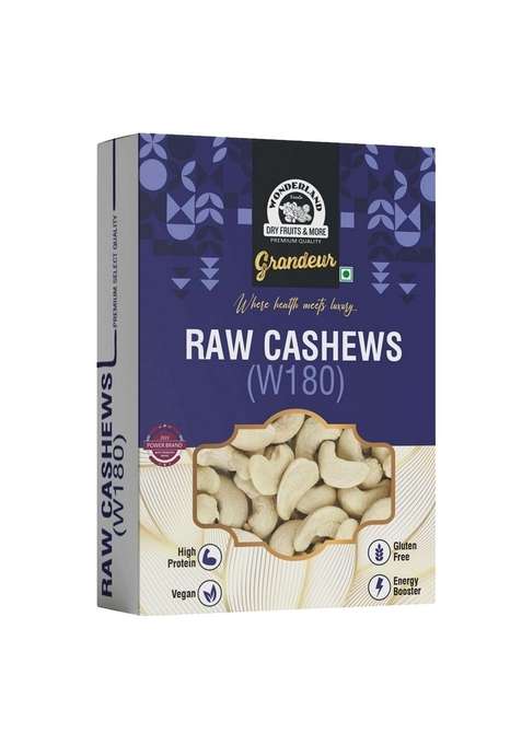 Wonderland Foods Device 500G Grandeur Premium Whole Cashews Kaju W180 Grade Box | Crunchy Cashew Jumbo Nuts Nutritious Delicious