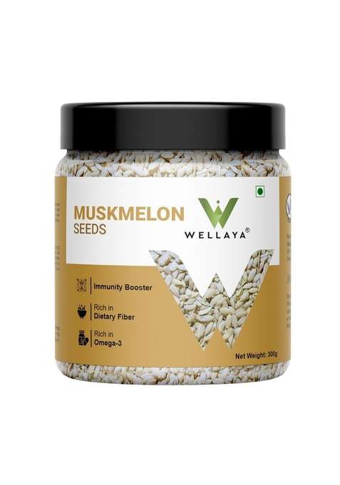 Wellaya Muskmelon Seeds 300Gm | Kharbooj Magaz Beej For Weight Loss Healthy Diet Kharbuja Rich In Omega 3 Antioxidants Nutrients Boosts Immunity Energy Digestion