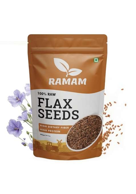 Ramam New Flax Seeds 400Gm | Natural Raw For Eating High Dietary Fiber Rich In Magnesium |Helps Manage Blood Sugar Levels Heart Health Helps Hair Growth| Alsi 400Gm…