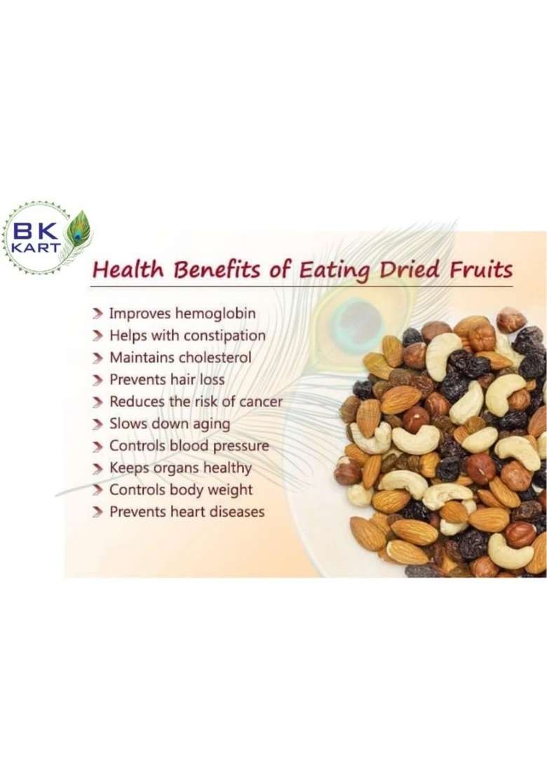 Bk Kart Mix Dry Fruits 8 In 1 Combo Of Cashews Almonds Raisins Black Pista Anjeer Whole Wallnuts Jar Pack 500Gm - Indya