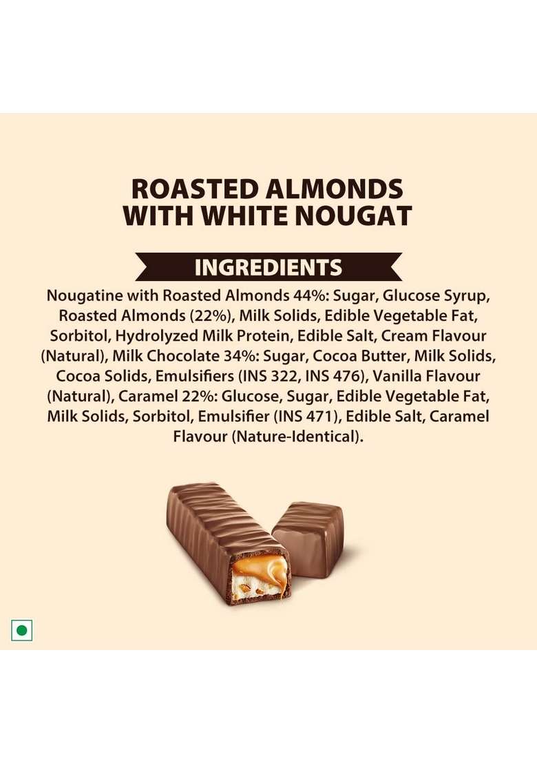 Hoppits Schmitten Roasted Almonds With White Nougat Filled Real Milk Chocolate Bar 40G Pack Of 4 - Indya