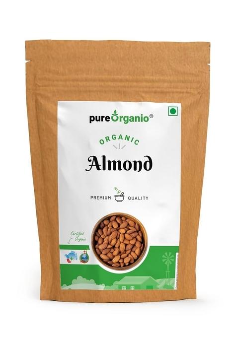 Pure Organio Organic Almonds Raw Badam Npop Certified 200 Gm
