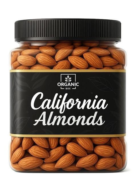 Organic Box 100 Natural And Premium California Almonds | Quality Badam Giri Bold Size Real Nuts Whole Dry Fruits 1 Kg