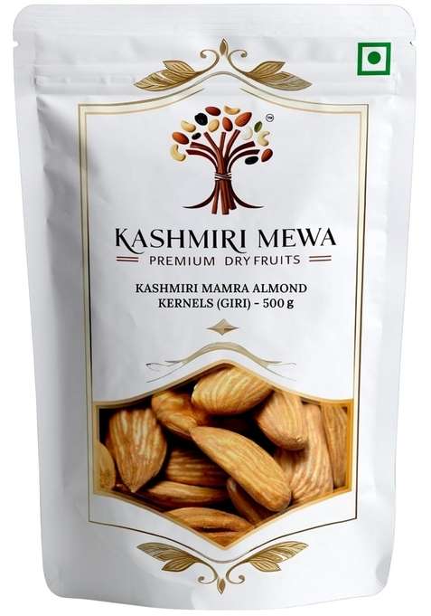 Kashmiri Mewa Natural Mamra Almonds | Badam 500Gm Original Organic Chemical Free High Oil Content Supports Brain Health Boosts Immunity Perfect For Kids Students Vegan Gluten