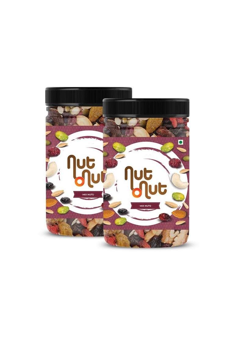 Nut O Healthy Berry Dry Fruit Mix 500G 250G X 2 Almond Cashew Walnut Green Black Raisin Cranberry Sunflower Seed Pumpkin Seeds Mixnut Fruits Pack Superfood Trail - Indya