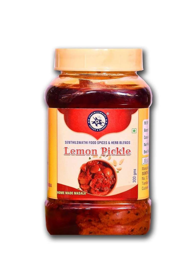 Senthilswathi Food Spices Herb Blends Lemon Pickle 300 G Nostalgic Delight Taste Pure Gingelly Oil Home Made Pickel Chettinadu Spical No Preservatives - Indya