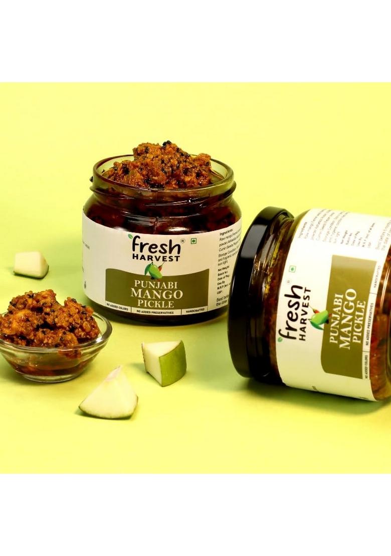 Fresh Harvest Punjabi Mango Pickle Homemade Aam Ka Achaar | Traditional North Indian Style| No Preservatives Masaledar Authentic 275G