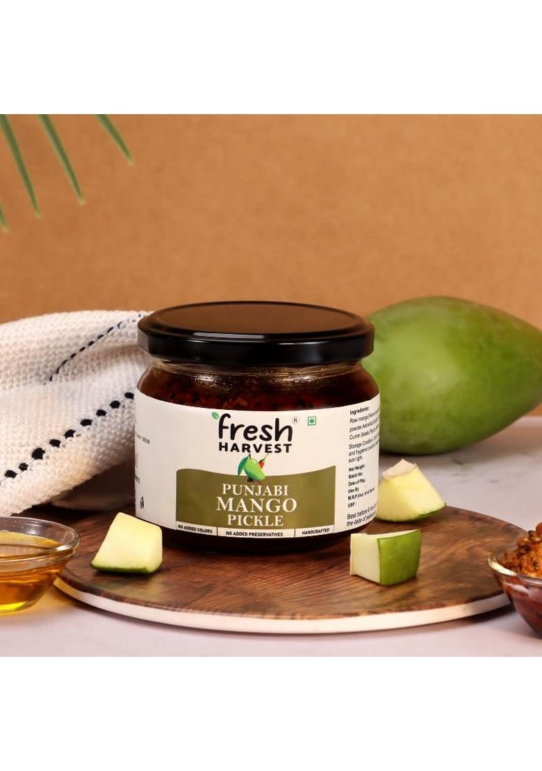 Fresh Harvest Punjabi Mango Pickle Homemade Aam Ka Achaar | Traditional North Indian Style| No Preservatives Masaledar Authentic 275G