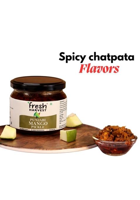 Fresh Harvest Punjabi Mango Pickle Homemade Aam Ka Achaar | Traditional North Indian Style| No Preservatives Masaledar Authentic 275G