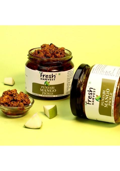 Fresh Harvest Punjabi Mango Pickle Homemade Aam Ka Achaar | Traditional North Indian Style| No Preservatives Masaledar Authentic 275G
