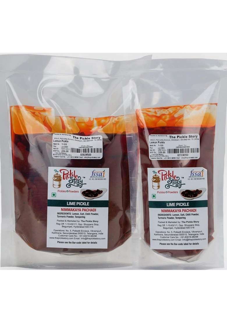 The Pickle Story Lime And Red Chilly 500 Grams Authentic Home Made Pickles - Indya