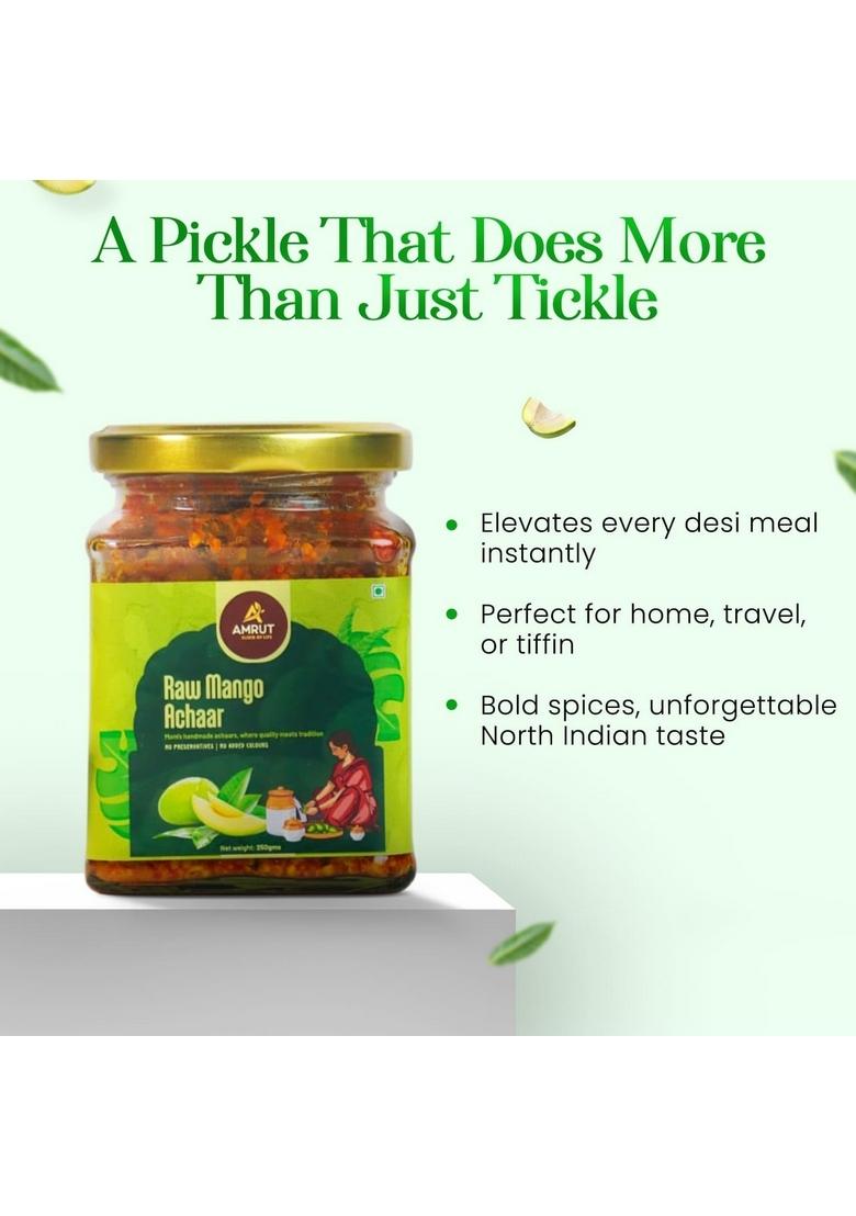 Amrut Elixir Of Life – Mango Pickle Combo 250G Each | Dry Raw In Mustard Oil Sweet Choonda Free No Preservatives Homemade Handcrafted