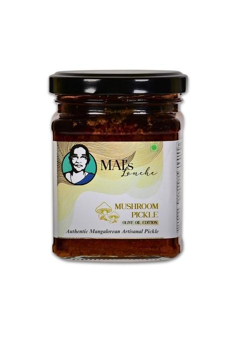 Mai'S Lonche Mushroom Pickle Veg | Tangy Spicy North Indian Achar Made With Olive Oil Vegan Gluten Free No Preservatives 200 Gms