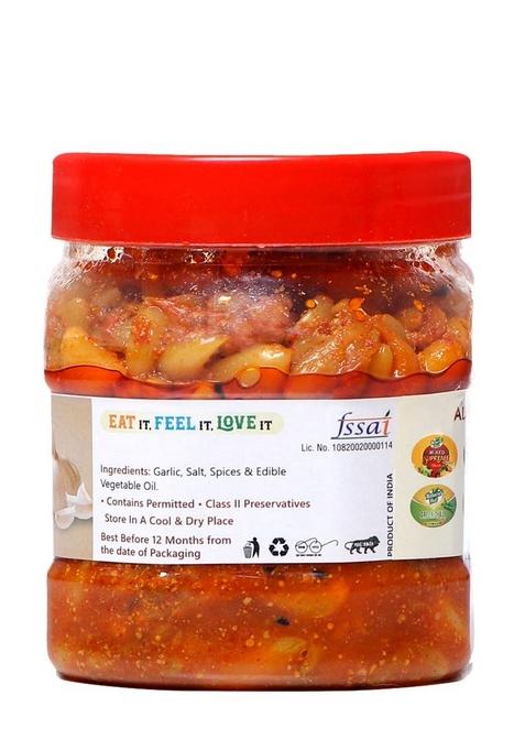 Natural Hub Organic Homemade Garlic Pickle Lahasun Ka Achaar Marwadi Tadka 500G