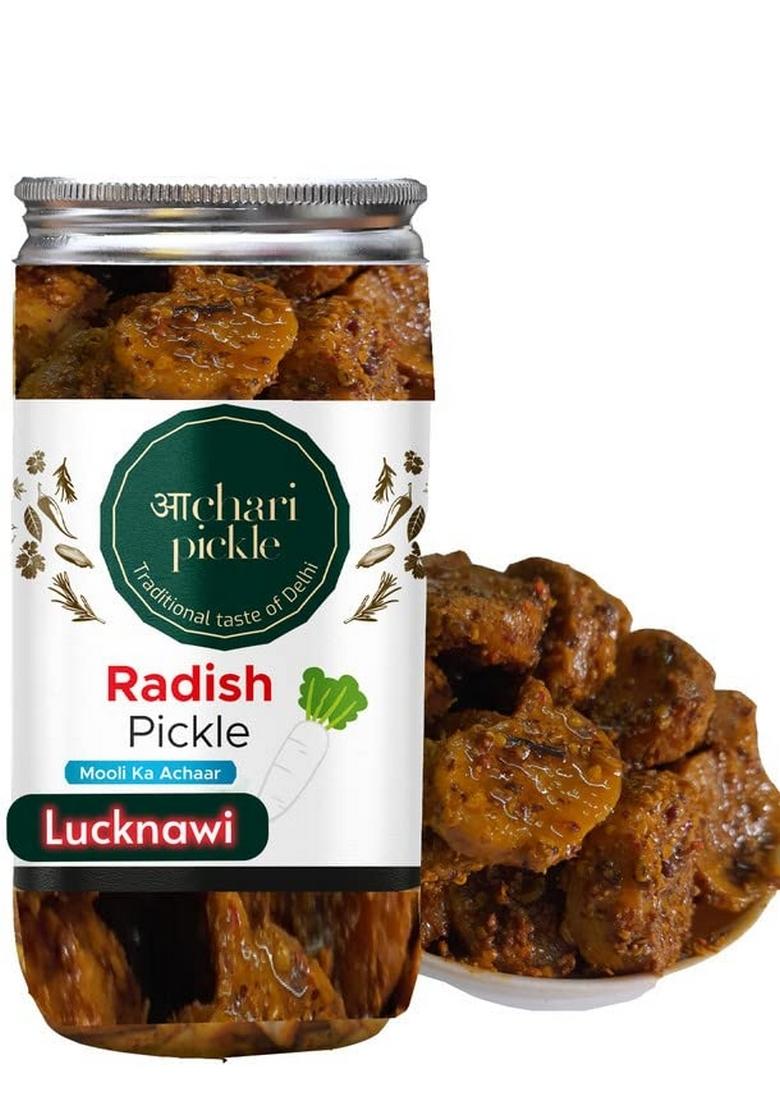 Achari Pickles Lucknawi Radish Pickle Homemade Mooli Ka Aachar 400G Mother’S Recipe | Organic North Indian Healthy Traditional Home Made Achaar
