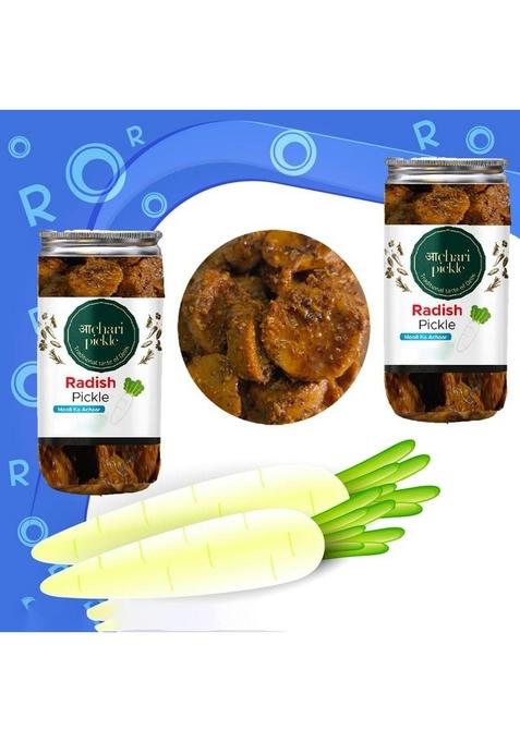 Achari Pickles Lucknawi Radish Pickle Homemade Mooli Ka Aachar 400G Mother’S Recipe | Organic North Indian Healthy Traditional Home Made Achaar