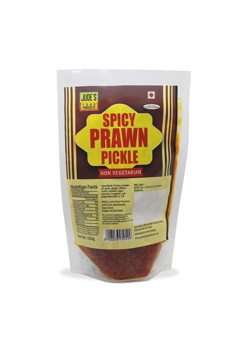 Jude'S Food Products Spicy Prawn Pickle | Fresh Ready To Eat Non Veg Prawns Seafood 150 Gms Pack Of 1