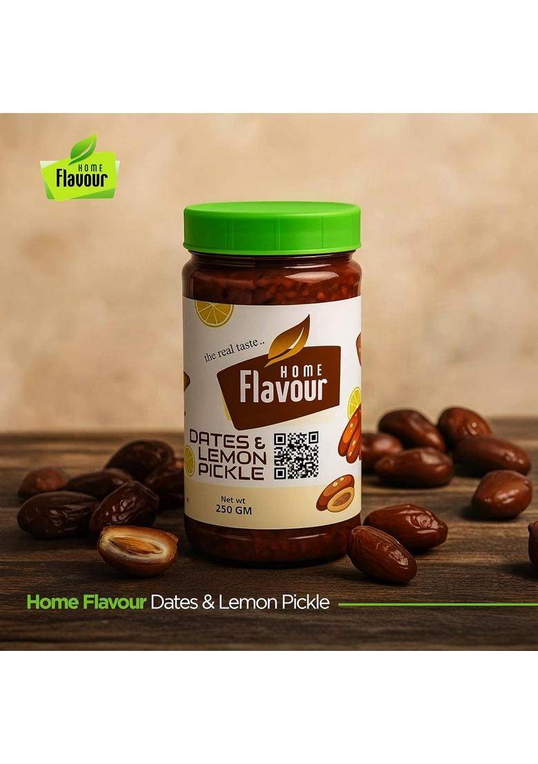 Home Flavour Homemade Dates Lemon Pickle | Kerala Style Sweet Tangy Achar No Preservatives Traditional Indian 250G