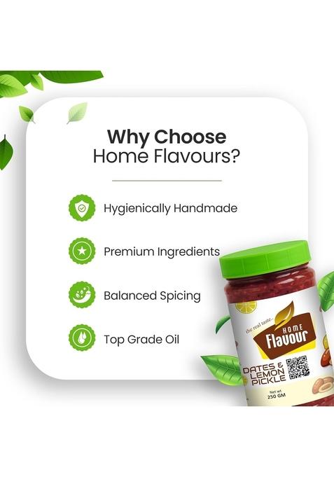 Home Flavour Homemade Dates Lemon Pickle | Kerala Style Sweet Tangy Achar No Preservatives Traditional Indian 250G