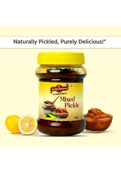 Earth Natural Traditional Indian Pickle Combo | Authentic Homemade Style Taste Rich Spices Classic Flavours Perfect Meal Companion Carrot Mixed