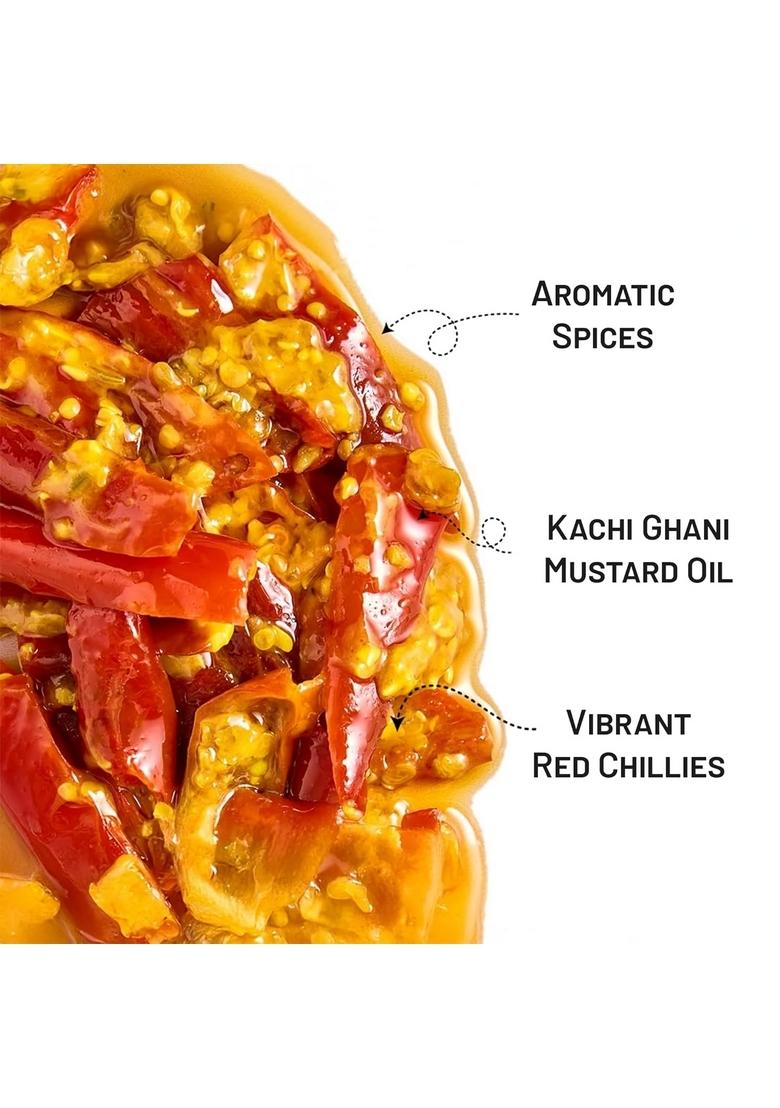 Masala Potli Gujarati Red Chilli Pickle 500Gm Spicy And Tangy Lal Mirch Ka Achar Authentic Pickles Home Style Traditional Indian Flavors