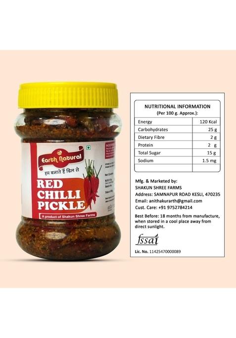 Earth Natural Classic Indian Pickle Combo | Authentic Homemade Flavours Traditional Spice Blend Delicious Add On For Every Meal Red Chilli Mixed