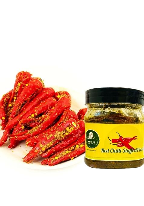 Wadian Wale Homemade Organic Pickles Red Chilli Stuffed Pickle 400Gms | No Preservatives Vinegar Added Colour Punjabi Bharwa Lal Mirch