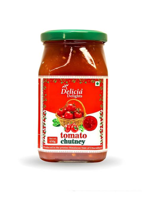Delicia Delights Tomato Chutney – 450G | Made With Farm Fresh Tomatoes Authentic Spices Himalayan Style Tangy Sweet Perfect For Meals Snacks No Preservatives