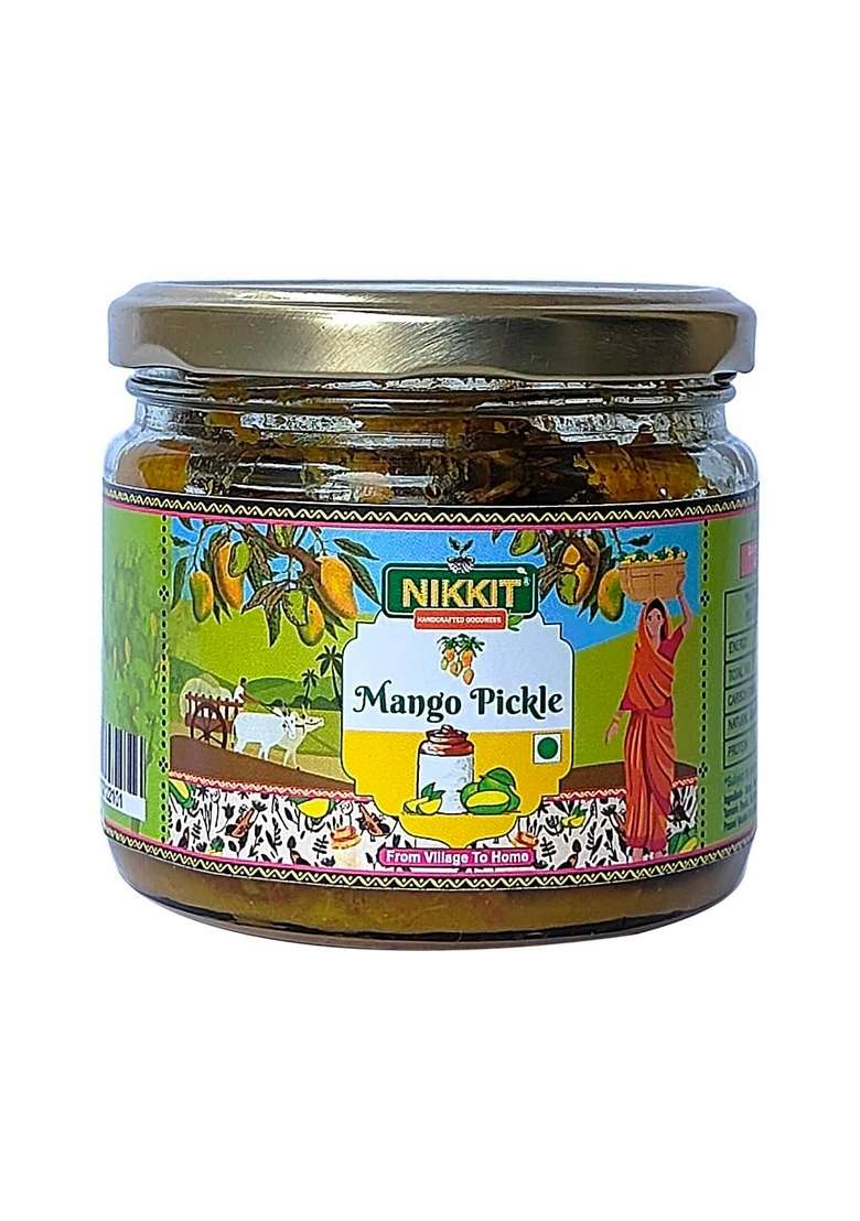 Nikkit Homemade Rajasthani Taste Spicy Tangy Rich Flavor Ready To Eat 250Gm Mango Pickle Achar Jar For Pairing With Meals Snacks - Indya