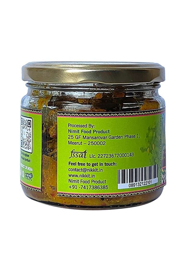 Nikkit Homemade Rajasthani Taste Spicy Tangy Rich Flavor Ready To Eat 250Gm Mango Pickle Achar Jar For Pairing With Meals Snacks - Indya