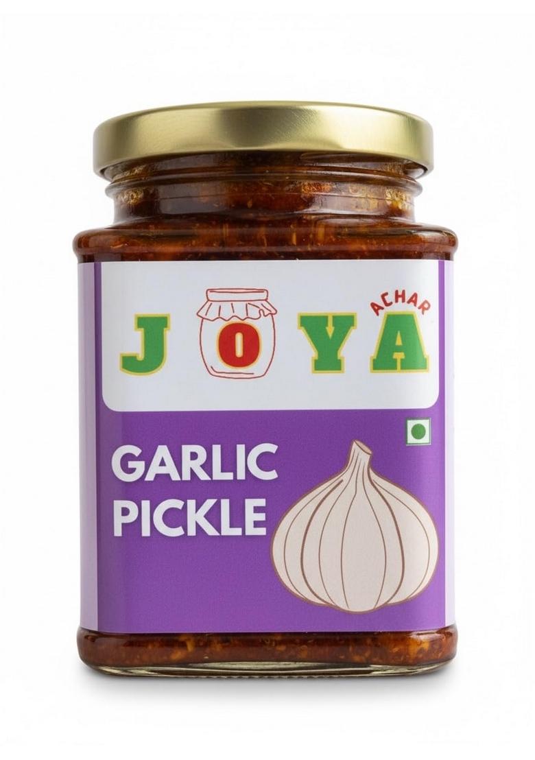 Joya Achar Garlic Pickle Traditional Bengali Recipe 250G Made With Sun Dried Mustard Oil And Spices | No Preservatives Chemical Flavour 100 Homemade
