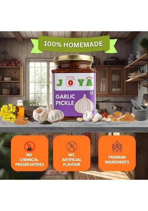 Joya Achar Garlic Pickle Traditional Bengali Recipe 250G Made With Sun Dried Mustard Oil And Spices | No Preservatives Chemical Flavour 100 Homemade