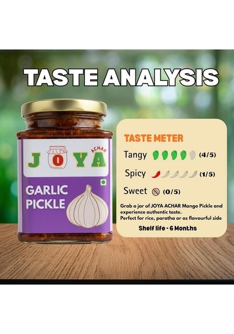 Joya Achar Garlic Pickle Traditional Bengali Recipe 250G Made With Sun Dried Mustard Oil And Spices | No Preservatives Chemical Flavour 100 Homemade