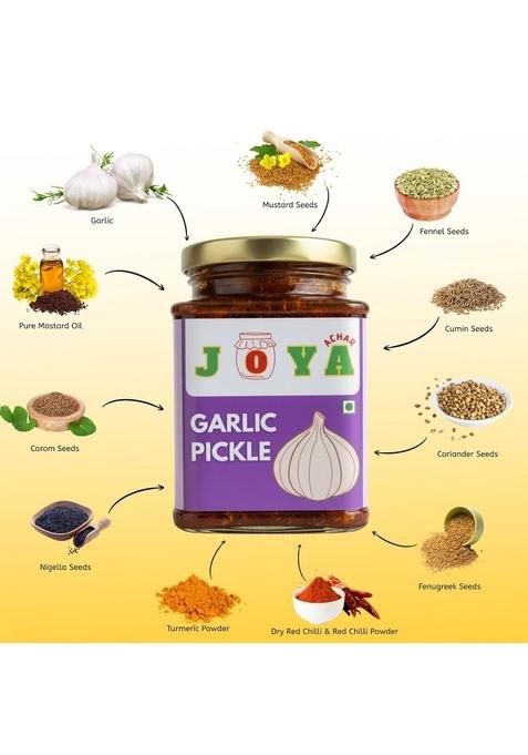 Joya Achar Garlic Pickle Traditional Bengali Recipe 250G Made With Sun Dried Mustard Oil And Spices | No Preservatives Chemical Flavour 100 Homemade