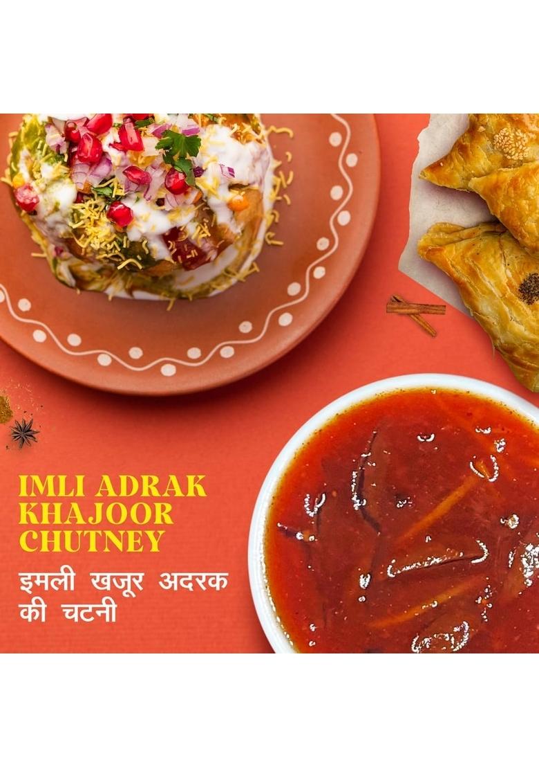 Add Me Homemade Sweet | Spicy| Tangy Tamarind Ginger Dates Chutney 350G Imli Adrak Khajoor Dip Spread Glass Pack