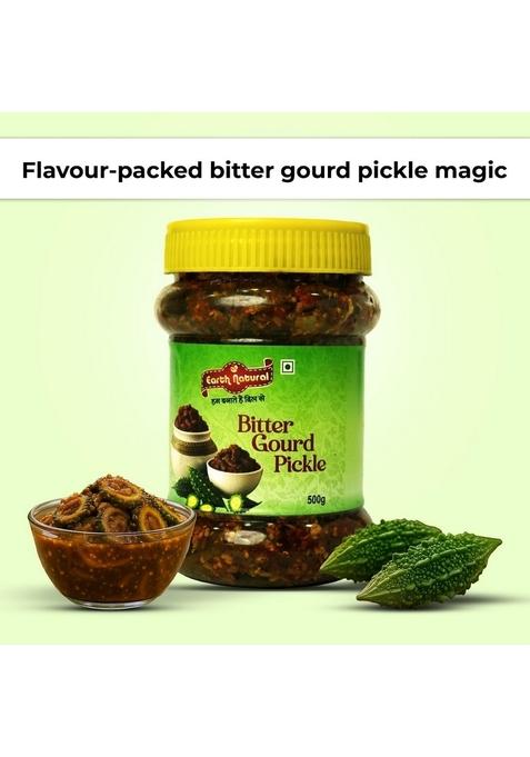 Earth Natural Premium Indian Pickle Combo | Traditional Ghar Ka Swad Handcrafted Taste With Selected Spices Enjoy Every Meal Mixed Bitter Guard